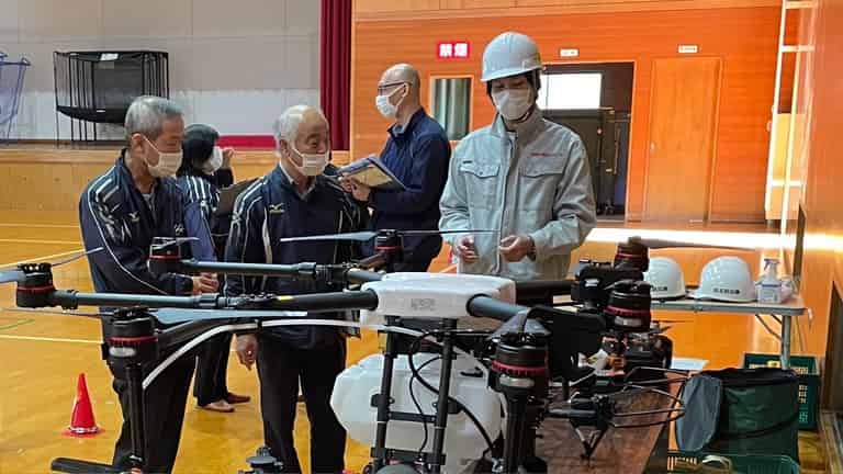 各種ドローンの展示@松江市八雲構造改善センター